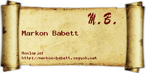 Markon Babett névjegykártya